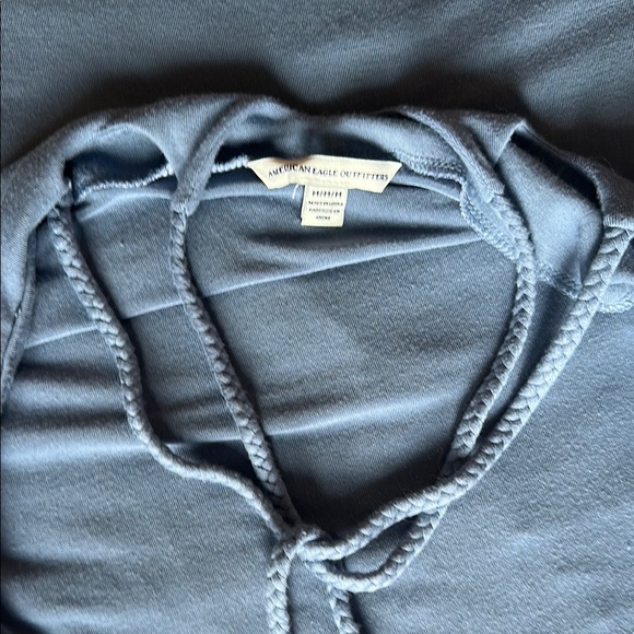 AMERICAN EAGLE Blue BRAIDED STRAP Cotton SWING Casual Dress Sz Med - Picture 8 of 9